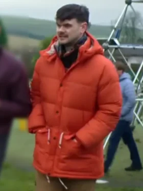 Brassic S07 Tom Hanson Puffer Hooded Jacket Front