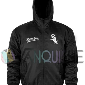 Chicago White Sox Historic L-2B Black Hooded Jacket front