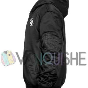 Chicago White Sox Historic L-2B Black Hooded Jacket left