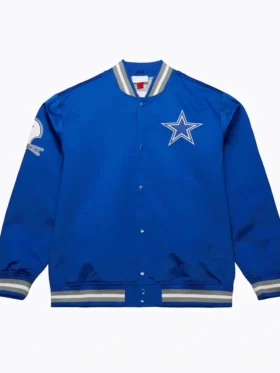 Dallas Cowboys Double Down Blue Satin Jacket Back