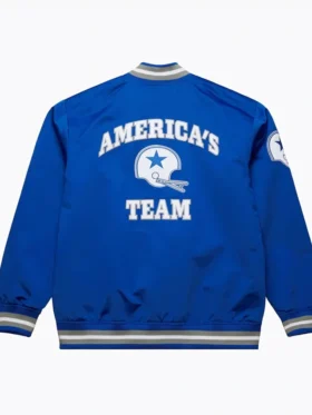 Dallas Cowboys Double Down Blue Satin Jacket
