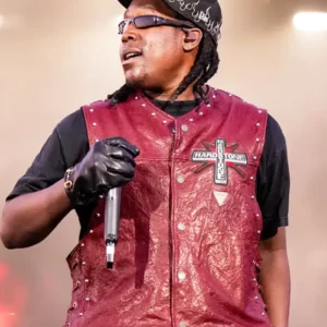 Don Toliver Hardstone Psycho Studded Vest Maroon Back