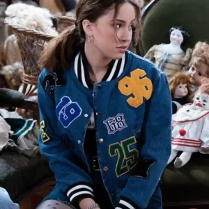 Electric Bloom Carmen B. Sanchez Blue Varsity Jacket