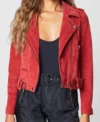 Electric Bloom Symera Jackson Red Suede Jacket