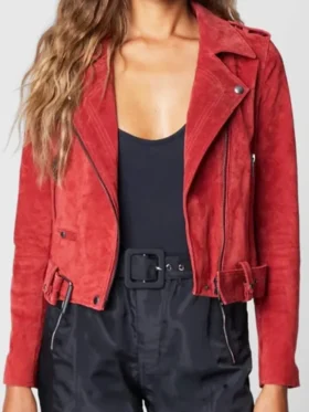Electric Bloom Symera Jackson Red Suede Jacket