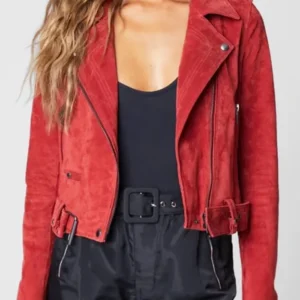 Electric Bloom Symera Jackson Red Suede Jacket
