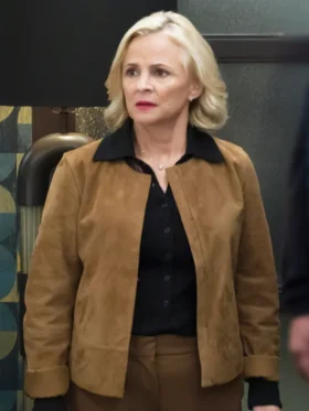 Elsbeth S03 Amy Sedaris Brown Suede Jacket Side