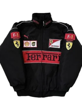 Ferrari Vintage Racing Black Jacket Side