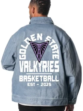 Golden State Valkyries Blue Denim Jacket Back