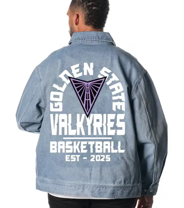 Golden State Valkyries Blue Denim Jacket Back