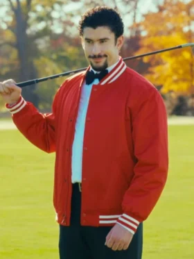 Happy Gilmore 2 Bad Bunny Red Varsity Jacket Back