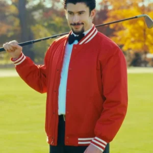 Happy Gilmore 2 Bad Bunny Red Varsity Jacket Back