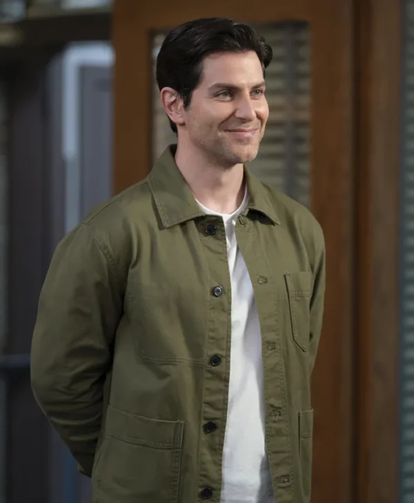 High Potential S02 David Giuntoli Green Jacket Side