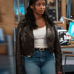 High Potential S02 Javicia Leslie Brown Leather Jacket