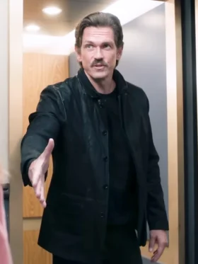 High Potential S02 Steve Howey Leather Jacket Side