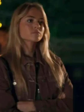 Home and Away Sophea Pennington Brown Jacket Side