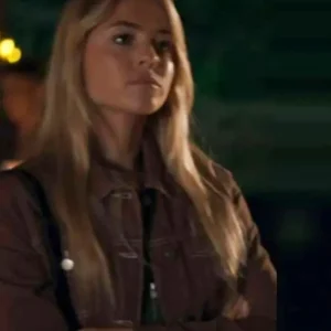 Home and Away Sophea Pennington Brown Jacket Side