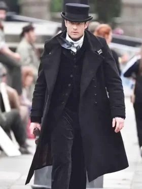 House of Guinness S01 James Norton Black Wool Coat Side