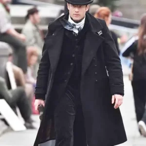 House of Guinness S01 James Norton Black Wool Coat Side