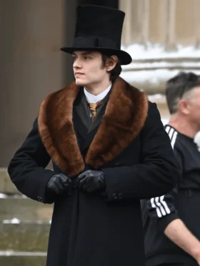 House of Guinness S01 Louis Partridge Fur Coat Side
