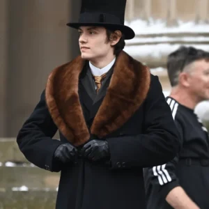 House of Guinness S01 Louis Partridge Fur Coat Side