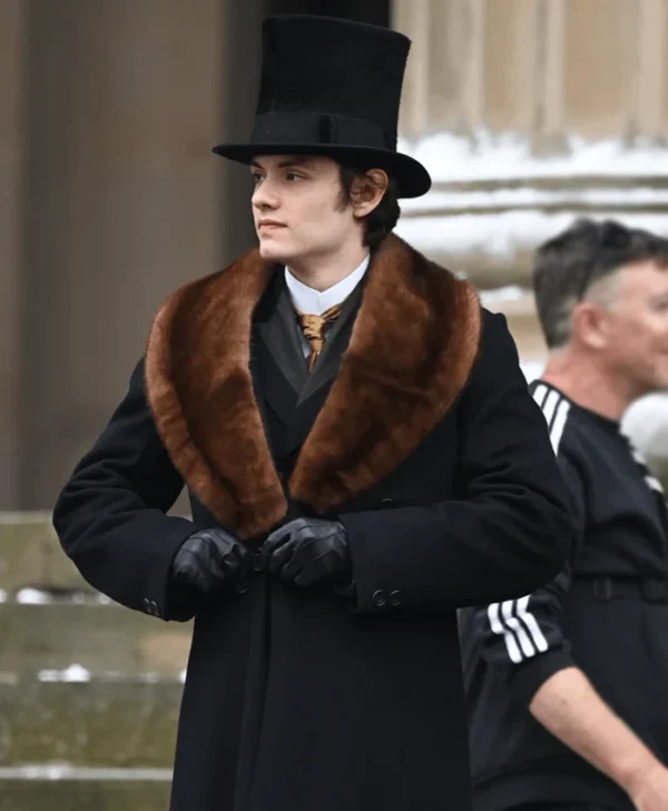 House of Guinness S01 Louis Partridge Fur Coat Side
