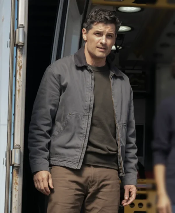 Invasion S03 Enver Gjokaj Grey Jacket Side