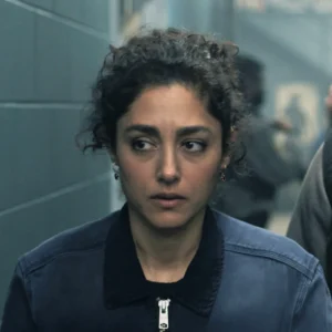 Invasion S03 Golshifteh Farahani Blue Jacket Front