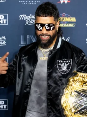 Jey Uso WrestleMania Black Bomber Jacket