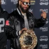 Jey Uso WrestleMania Black Bomber Jacket Front