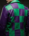 Joker Green and Purple Biker Leather Jacket