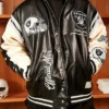 Las Vegas Raiders Black Bomber Jacket Back