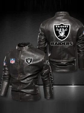 Las Vegas Raiders Black Leather Jacket