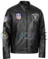 Las Vegas Raiders Black Leather Jacket RIGHT VAN