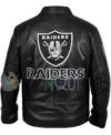 Las Vegas Raiders Black Leather Jacket back van