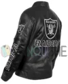 Las Vegas Raiders Black Leather Jacket left back van