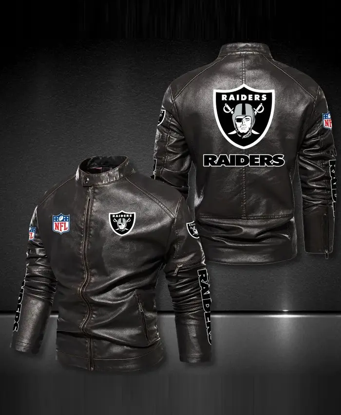 Las Vegas Raiders Black Leather Jacket