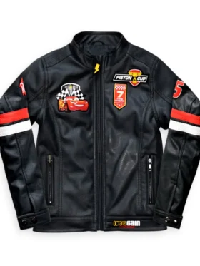 Lightning McQueen Black Leather Jacket Back