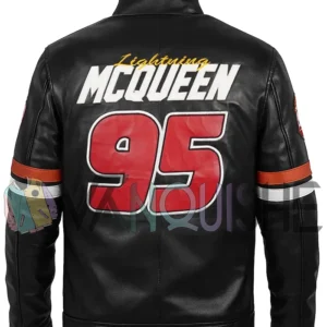 Lightning McQueen Black Leather Jacket back