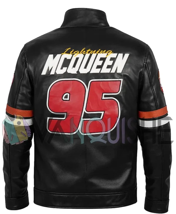 Lightning McQueen Black Leather Jacket back