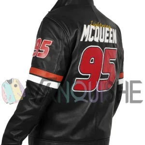 Lightning McQueen Black Leather Jacket left back