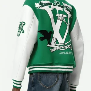 Louis Vuitton Green Varsity Jacket Back