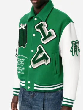 Louis Vuitton Green Varsity Jacket on Sale