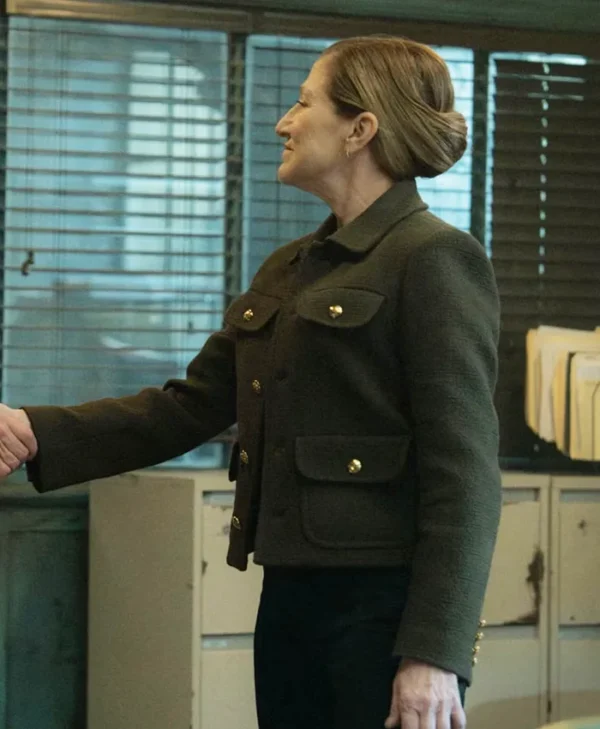 Mayor of Kingstown S04 Edie Falco Green Jacket Side
