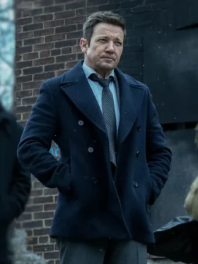 Mayor of Kingstown S04 Jeremy Renner Wool Coat Front