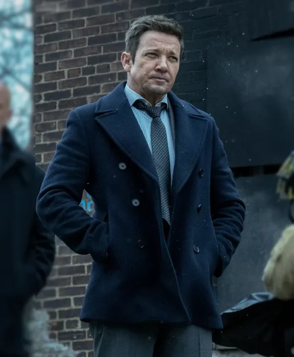 Mayor of Kingstown S04 Jeremy Renner Wool Coat Front