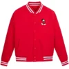 Mickey Mouse Red Varsity Jacket Back