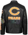 Morrie Chicago Bears Black Leather Jacket back