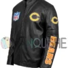 Morrie Chicago Bears Black Leather Jacket left
