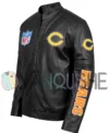 Morrie Chicago Bears Black Leather Jacket left